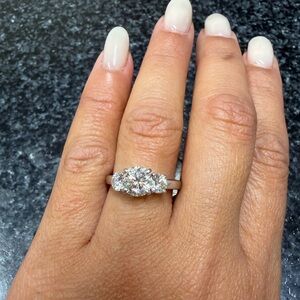 Platinum natural diamond ring